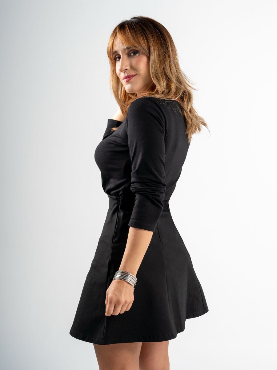 Falda Luna Burdeos Negra