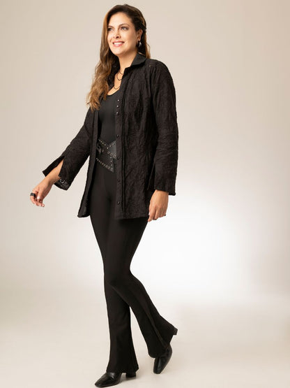 Camisa Boho Brotes Negra