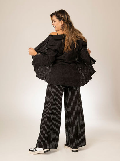 Camisa Boho Brotes Negra